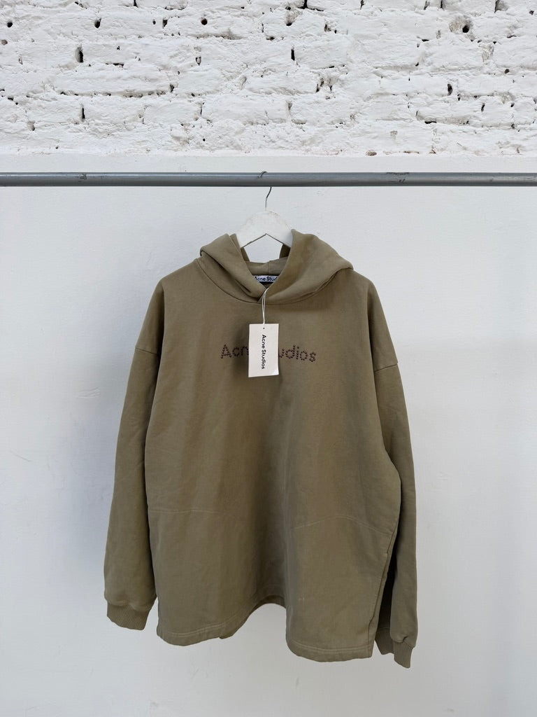 Acne Studios Stud Logo Hoodie Khaki