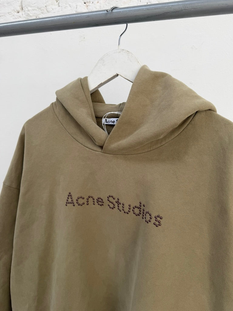 Acne Studios Stud Logo Hoodie Khaki
