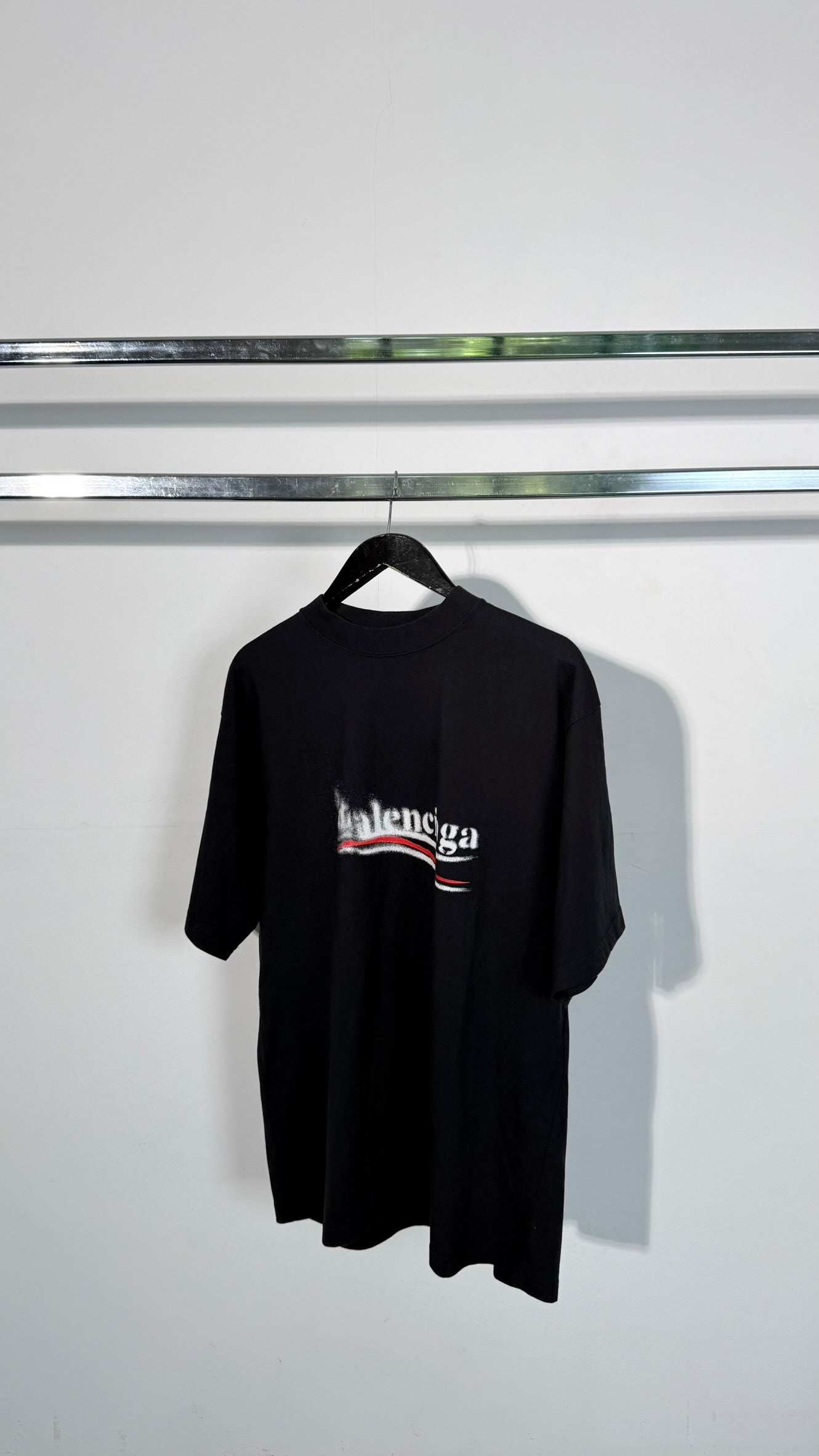 Balenciaga Political Campaign Distressed Logo T-Shirt