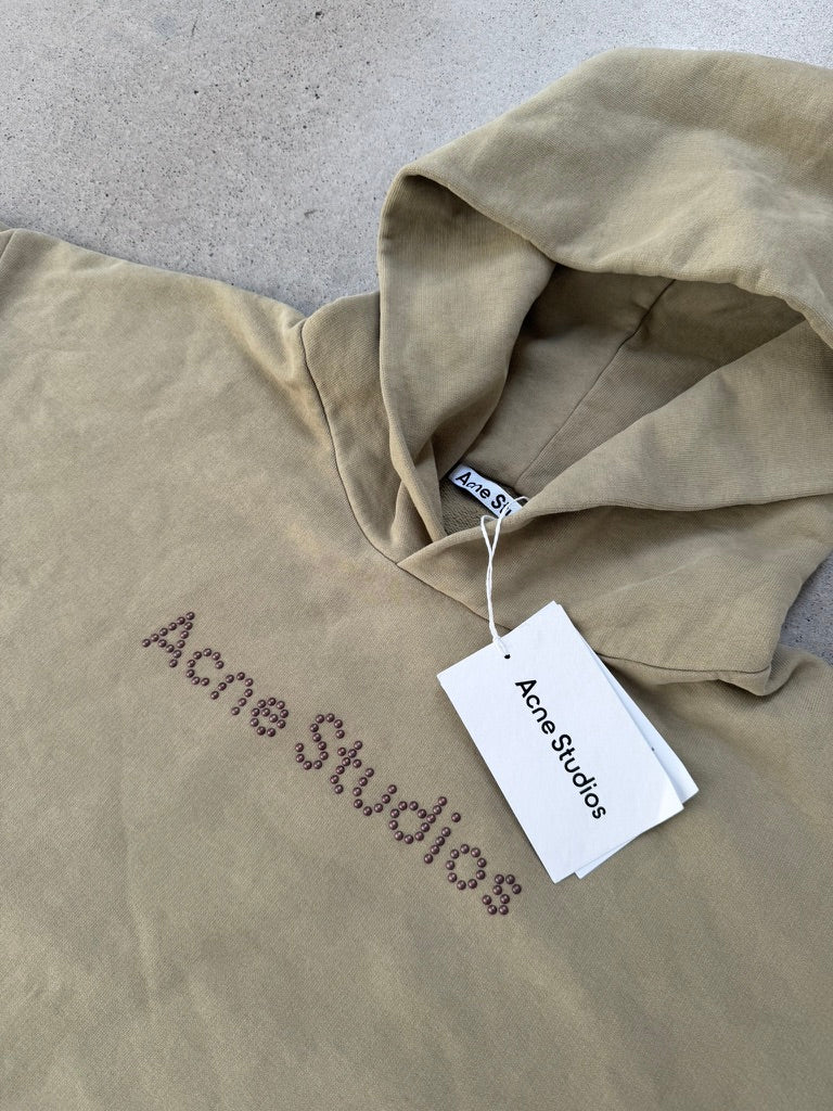 Acne Studios Stud Logo Hoodie Khaki