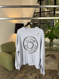 Acne Studios blue distressed printed-logo sweatshirt