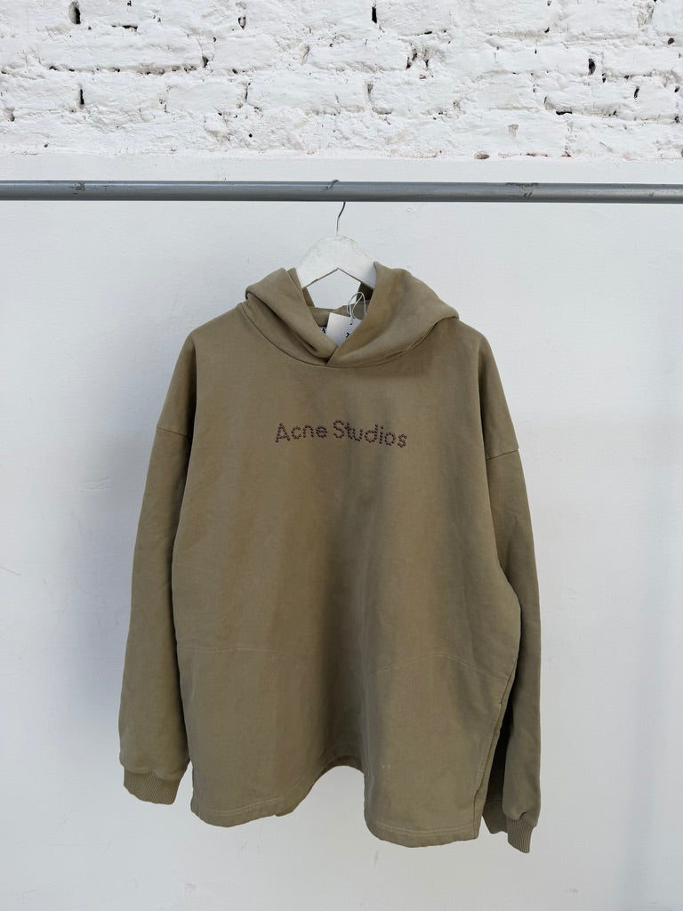 Acne Studios Stud Logo Hoodie Khaki
