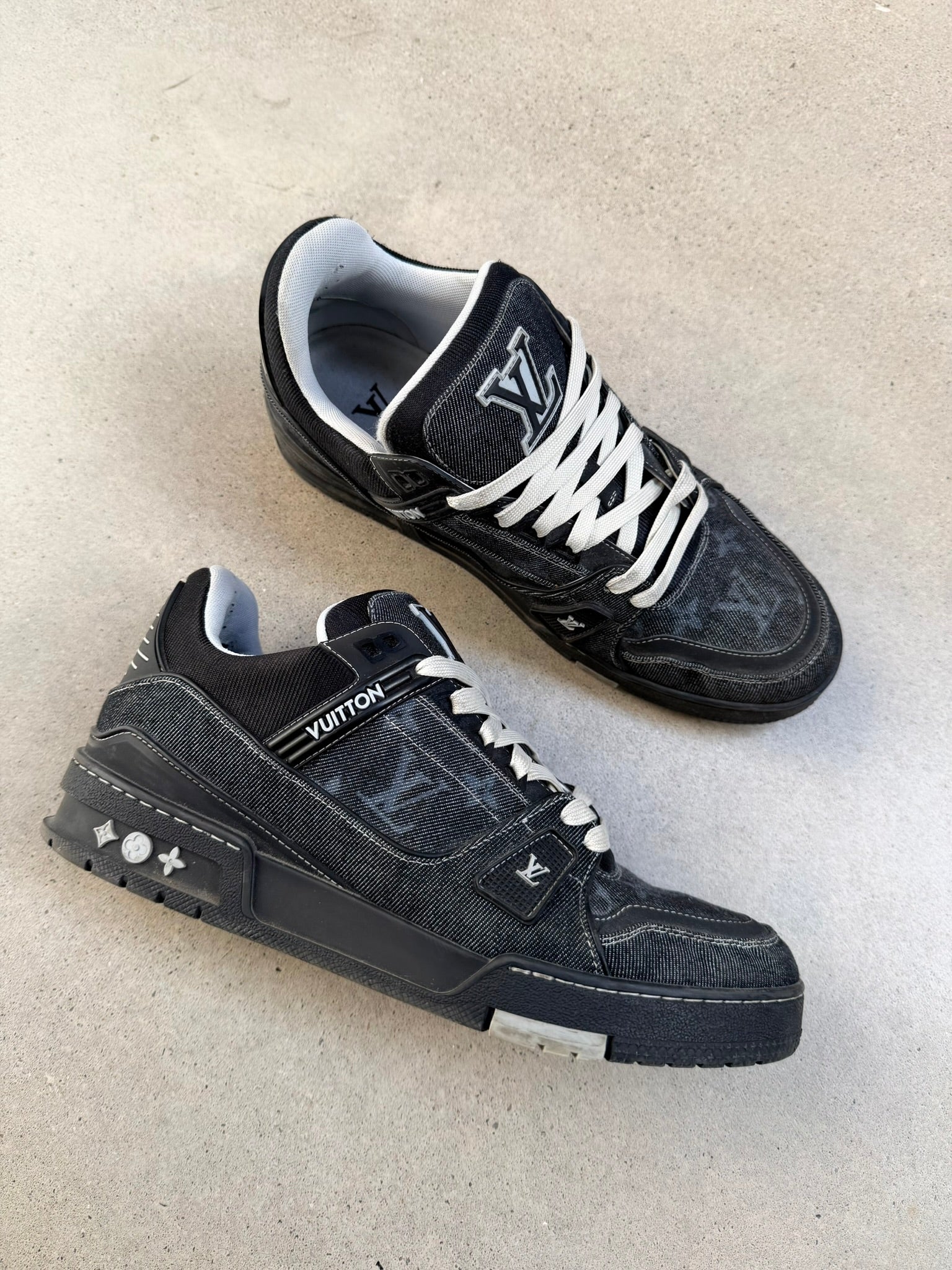 LV Monogram Denim Black Trainer