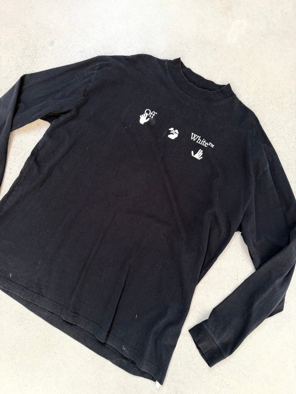 Off-White Long-sleeve Black T-shirt - imagen 2