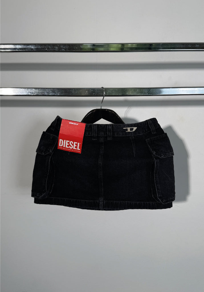 Diesel De-Ton Cargo Pocket Mini Denim Skirt